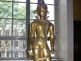 British Museum Top 20 Buddhism 09-1 Standing Avalokiteshvara Front 9. Standing Avalokiteshvara  Nepal, 16C AD, 138cm high. Avalokiteshvara is the Bodhisattva of compassion, of which the Dalai Lama is an incarnation. In his headdress is a small figure of the Tathagata Meditation Buddha Amitabha seated with his hands in meditation mudra. Semi-precious jewels are inset in the necklace, belt, anklets and in the forehead in the Nepali manner.